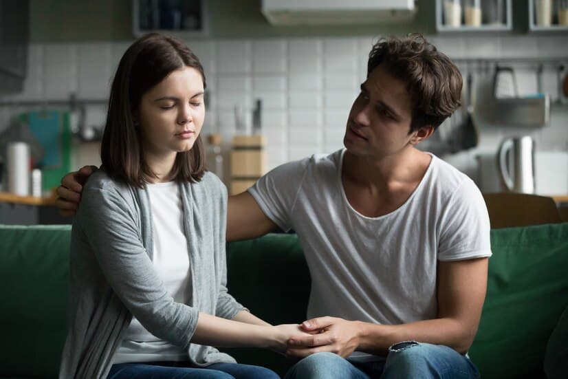 The Young Couple Supports Each Other