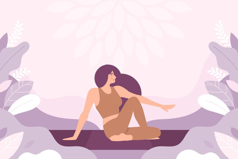 Woman Doing Yoga Illustration